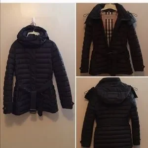 Burberry | Jackets & Coats | Burberry Brit Black Down Hooded